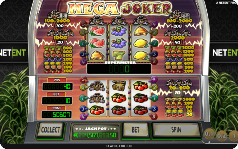 Mega Joker Supermeter Mode activation with glowing jackpot symbols